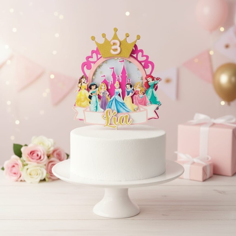 CAKE TOPPER SHAKER PRINCESSES DISNEY